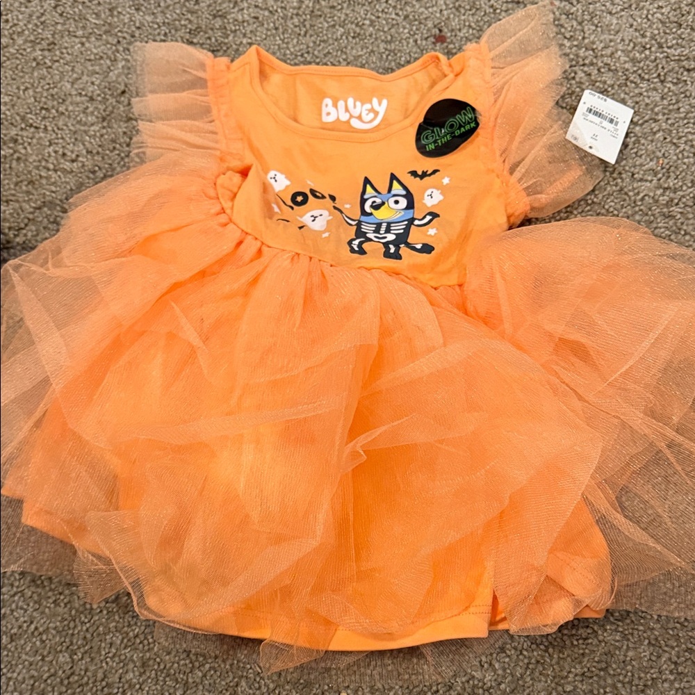 Bluy Orange Kids Casual Dress